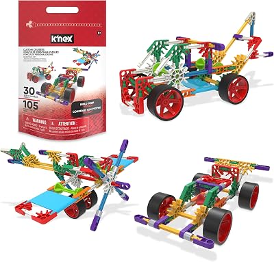 Basic Fun K'NEX Custom Cruisers Building Set 105 Pieces 30 Models STEM Kit