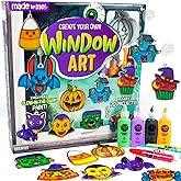 Made By Me Create Your Own Window Art Kit, Halloween Suncatchers | DIY Arts and Crafts Activity, Paint, Color, and Decorate Suncatchers and Window Clings for Kids
