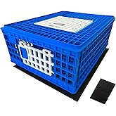 MyHomeCoop Poultry Carrier Crate 3 Doors with a Mess-Free Protective Pad, Durable Poultry Transport Cage for Chickens, Quail, Birds, Rabbits, Ducks