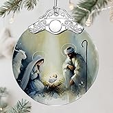 Nativity Scene Christmas Ornament - Religious Christmas Ornament - Christian Xmas Decor - Holy Family Ornaments - Christian Gifts - Religious Gifts - Gift Exchange - Gift Idea
