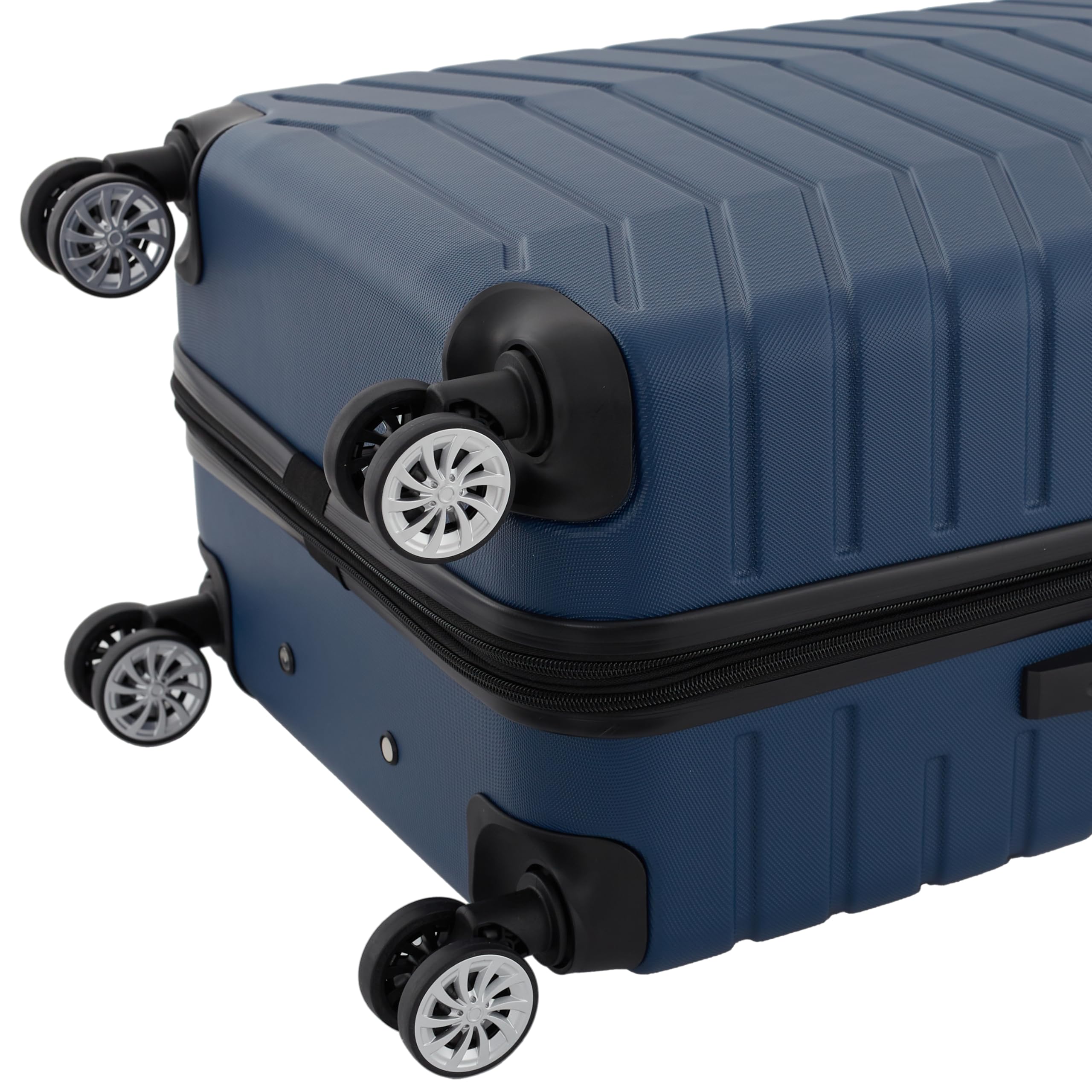 Wrangler Tahoe 3 Piece Spinner Luggage Set, Poseidon Blue, 20 x 12 x 18.5 inches