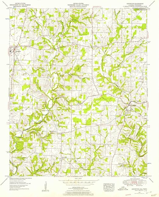 YellowMaps Lexington AL topo map, 124000 Scale, 7.5 X 7.5