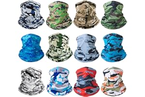 CMONIE 12Pack Summer Balaclava Face Mask Sun UV Protection Hood Breathable Face Mask for Men Women