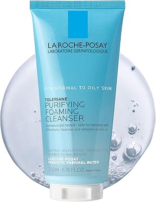 La Roche-Posay Toleriane Purifying Foaming Facial Cleanser, Oil Free Face Wash for Women & Men with Niacinamide + Ceramides, Pore Cleanser Safe For Sensitive Skin, Won’t Dry Out Skin, Soap Free