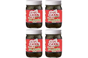 RAGIN' CAJUN FIXIN'S Ragin' Cajun Candied Jalapeño Slices - 14 fl oz Jar, Pack of 4, All Natural - Sweet Spicy Louisiana Condiment for Nachos & Burgers