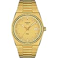 Tissot Mens PRX 316L Stainless Steel case with Yellow Gold PVD Coating Quartz Watch, Yellow, Stainless Steel, 12 (T1374103302100)