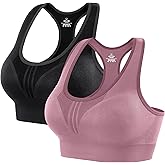 Heathyoga High Impact Sports Bras for Women High Support Padded Sports Bra Workout Bras for Women Racerback Bra for Yoga