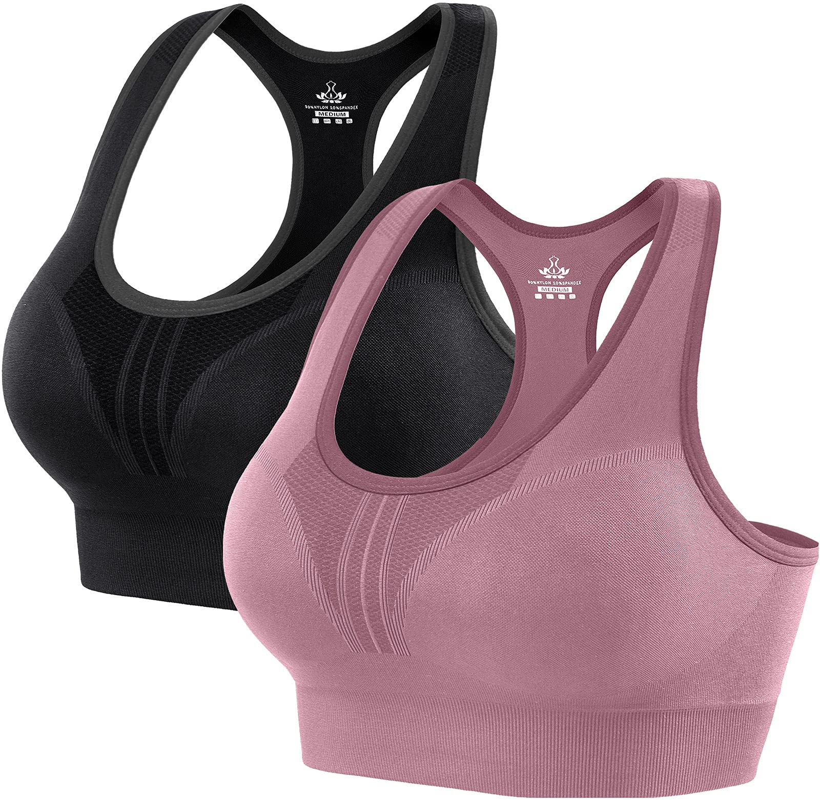 Photo 1 of (set of 1blck ) Heathyoga High Impact Sports Bras for Women High Support Padded Sports Bra Workout Bras for Women Racerback Bra for Yoga