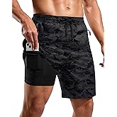 G Gradual Mens Swim Trunks with Compression Liner 7" Quick Dry Board Shorts Swimsuit Bathing Suit for Men with Zipper Pockets