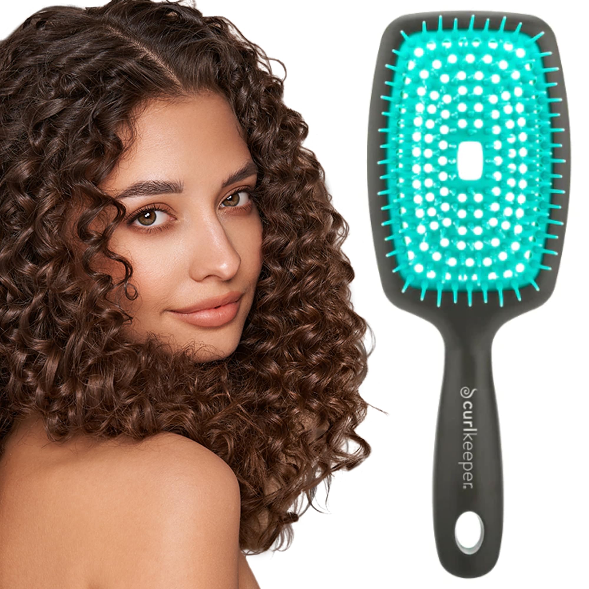 CURLY HAIR SOLUTIONS Flexy Brush - Eliminate Knots While ExfoliatingYour Scalp and Stimulate Blood Circulation for Beautiful and Shiny Curls