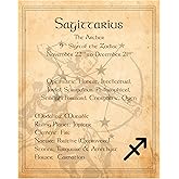 Sagittarius Zodiac Wall Art Print – 8x10 Unframed Horoscope Decor for Astrology Lovers – Celestial Mystic Bedroom, Office, or Dorm Aesthetic – Vintage Star Sign Gift for Women, Men & Teens