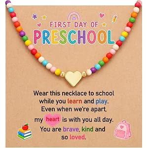 Kidbbi Heart Necklace First Day Of Preschool Kindergarten Gift For Girl