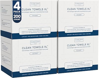 Clean Skin Club Clean Towels XL Facial Towel 200 ct Biobased