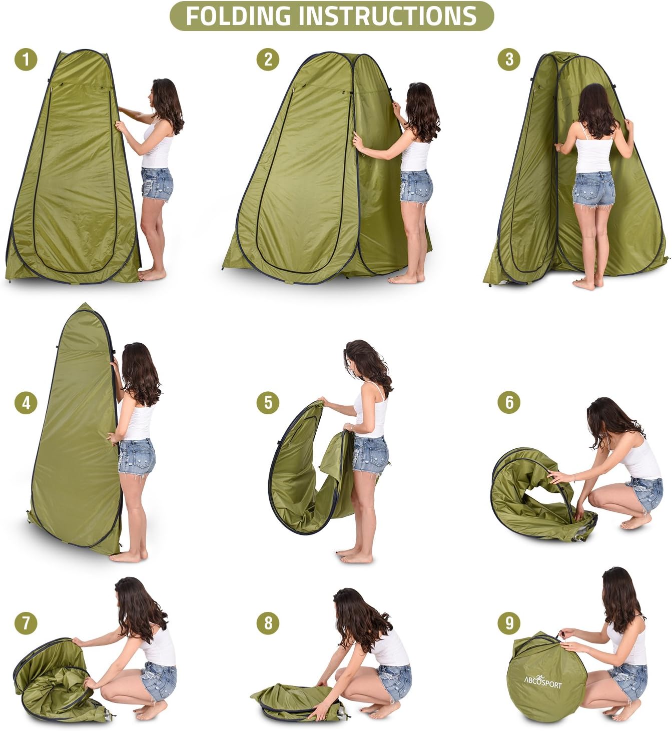 Pop Up Privacy Tent – Instant Portable Outdoor Shower Tent, Camp Toilet, Changing Room, Rain Shelter with Window – for Camping and Beach – Easy Set Up, Foldable with Carry Bag – Lightweight and Sturdy: Sports & Outdoors