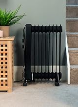 Russell Hobbs 2kW Oil Filled Radiator 9 Fin Portable Heater Black -AZ view 4