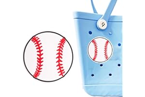 LIGHUFEIC White Baseball Charm Accessory for Bogg Bags and Simply Southern Totes,Cute Decorative Inserts,Perfect for Personalization and Style