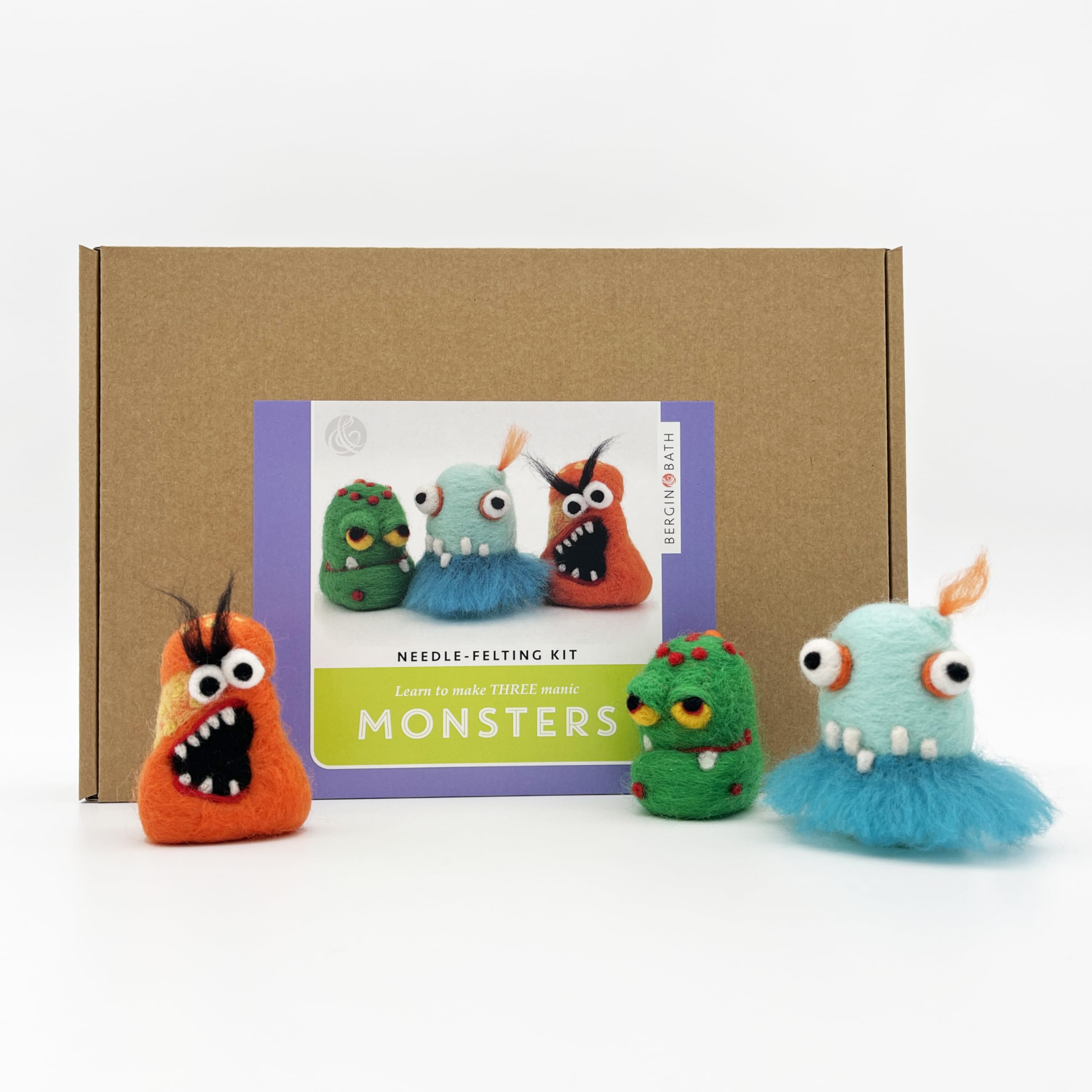 Bergin & Bath Needle-Felting Kit - Monsters Craft Kit for Adults and Teens, Planet Friendly Craft kit and Gift