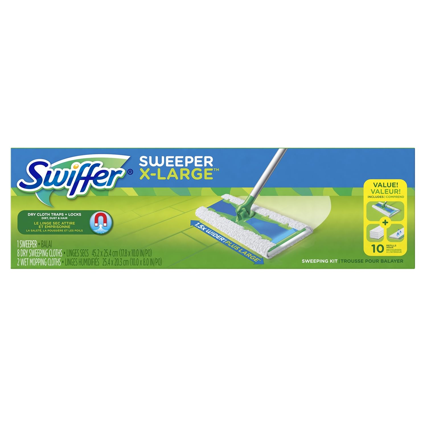 Swiffer Sweeper XLarge Floor Mop Starter Kit (Pack of 4) Health & Personal Care