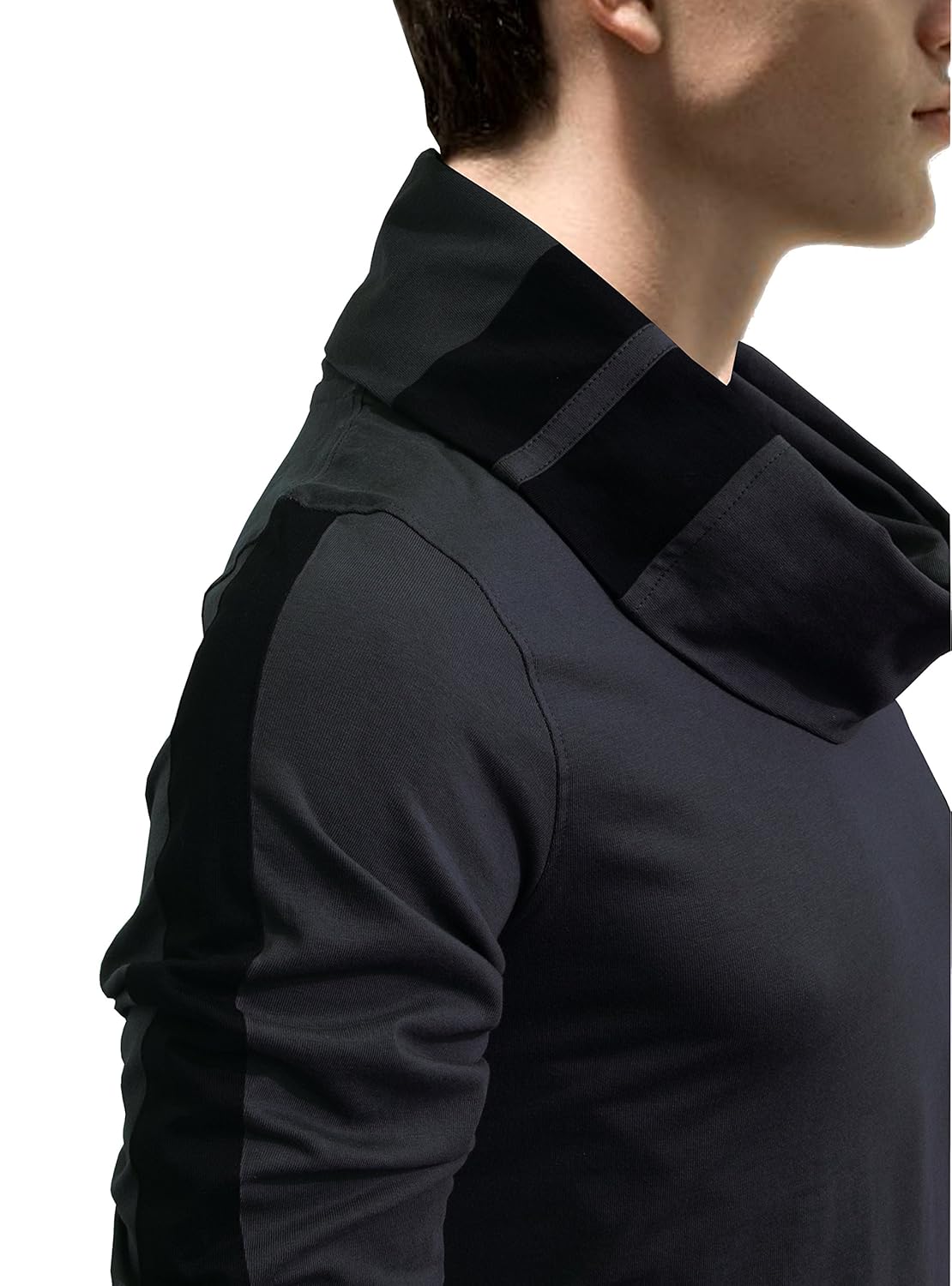 seven rocks men's cotton muffler neck t-shirt (navy melange_free size)