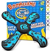 Refresh Sports Boomerang for Kids & Adults - Soft, Durable, Easy to Throw & Catch - Ages 4-8 - Outdoor, Beach, Pool Play - Jet Black