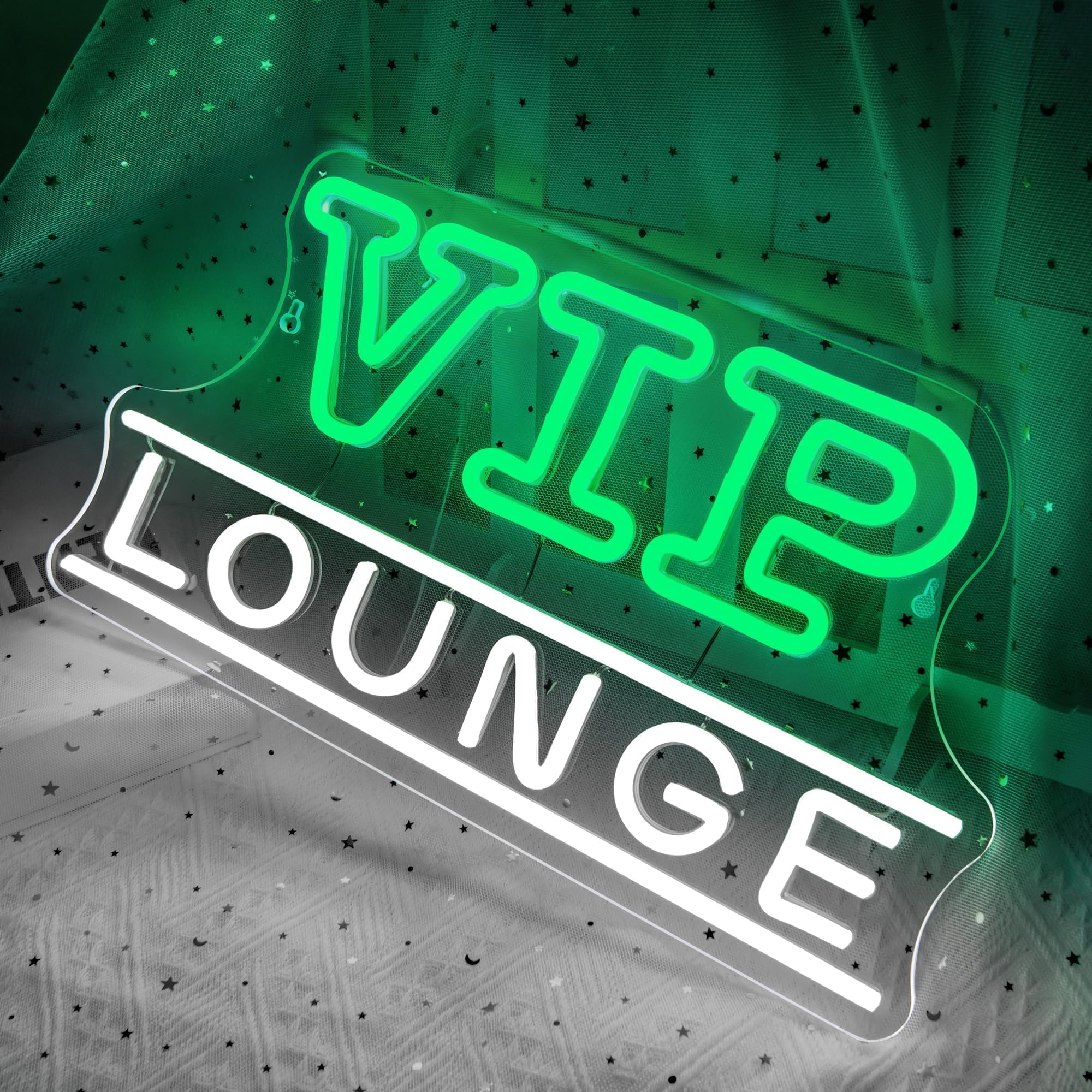 Appneon VIP Lounge Neon Sign,LED VIP Lounge Text Neon Light for VIP Room Wall Decor Letter Business Signs for Office Bar Hotels Airport Restaurants,Nail Salon Gifts Size 16.5 * 9.1 inches(XD058)