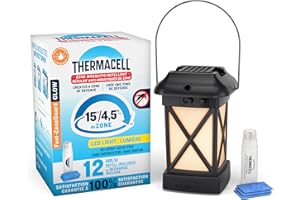 Thermacell Patio Shield Mosquito Repellent Lantern; Includes 12-Hour Refill; 15 Foot (4,5-m) Zone of Protection; Mosquito Rep