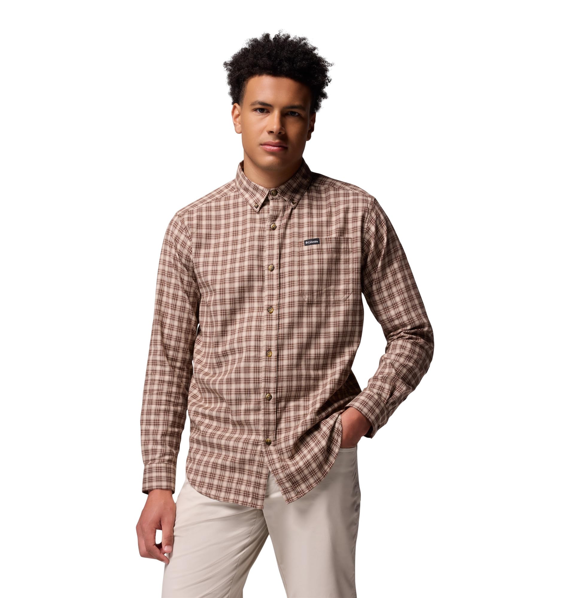 Columbia Mens Rapid Rivers II Long Sleeve Shirt, Tobacco Falls Plaid, Small Image