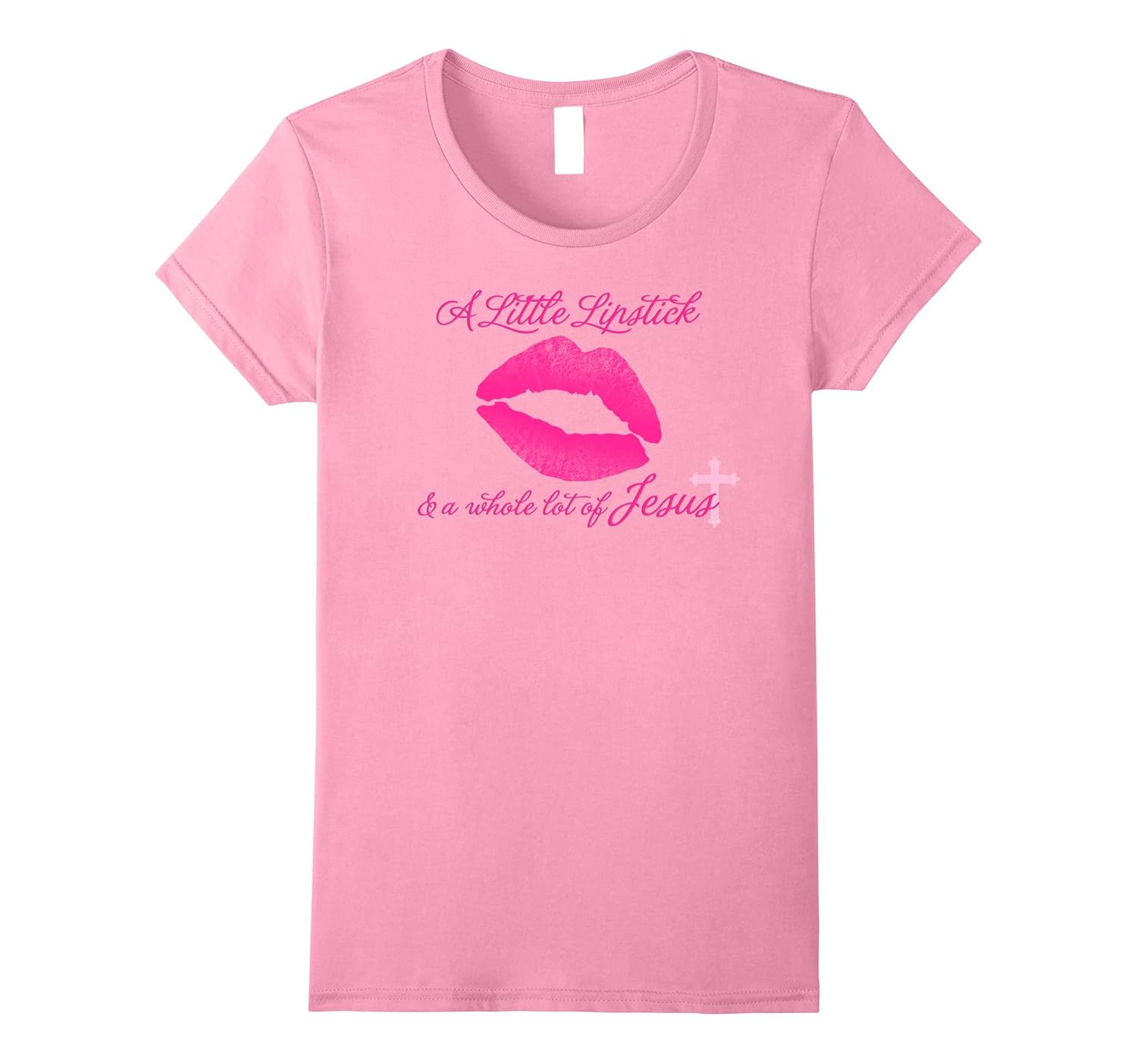 Womens A Little Lipstick & A Whole Lot of Jesus T-Shirt-ANZ