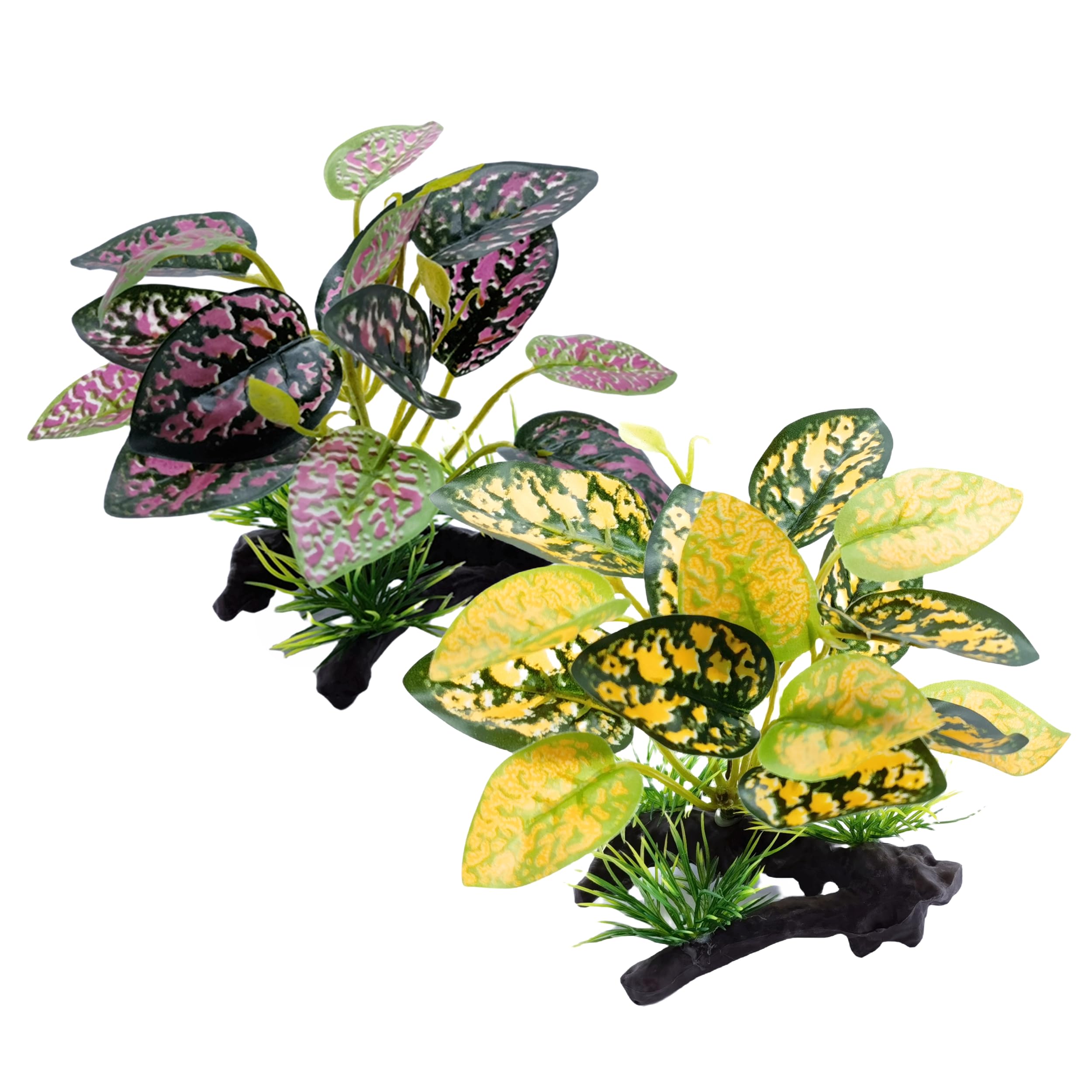 M2cbridge Artificial Fish Tank Plants Aquarium Plastic Plant Aquatic Water Grass Foreground Decor (2PCS Plastic Plants)