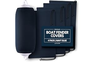 Byllstore Boat Fender Covers | Several Size Options Available | Black & Navy Blue | 1, 2 & 4-Pack | Polyester (4-Pack, Navy Blue, 10″ x 26″)