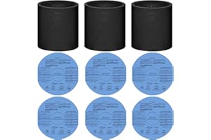 Anewise 6 Pack 90107 Dry Paper Disc Filter and 3 Pack 90585 Foam Sleeve Filter for Shop Vac Wet/Dry for Vacmaster for Genie Shop 5 Gallon Up Vacuum, Compare to Part #9058500, 9010700, 9013700