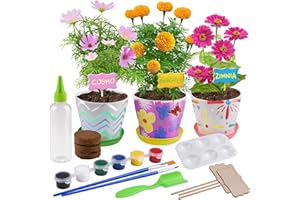 Beinhome Kids Gardening Set, Paint and Plant Flower Gardening Kit, Kids Gardening Tools Kit, Best Birthday, Art, Crafts and Project Gift for Girl Age 4 5 6 7 8 9 10 Years Old