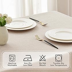 MIULEE Natural Thick Polyester Linen Rectangle