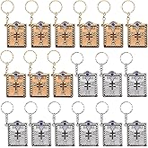 SYOWADA 18Pcs Mini Bible Keychain, Religious Handbag Pendant with Readable Text, Gift Set for Christian Baptism Wedding Church Events (Silver/Gold)