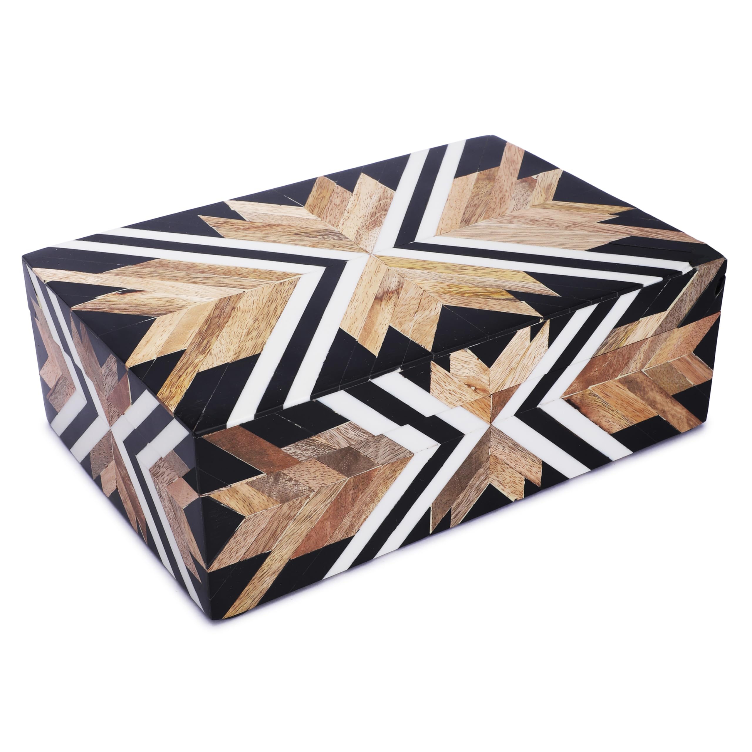 Lahumzco Handmade Chevron Herringbone Pattern Box Collection Storage ...