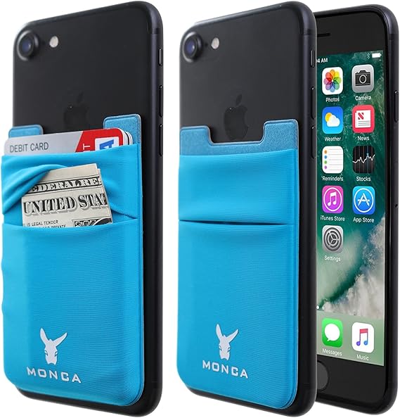 Monca [Double Secure] Cell Phone Credit Card Holder Stick