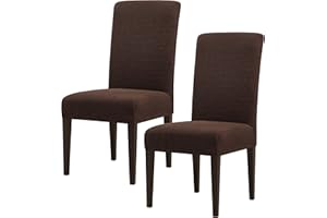 SUBRTEX Dining Room Chair Slipcovers Parsons Chair Covers Set of 2 Stretch Dining Chair Covers Removable Washable Kitchen Chair Covers Chair Protector Covers for Dining Room,Party,Hotel(Chocolate)