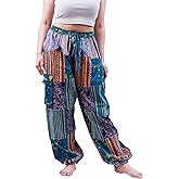 Himalayan Fashion Handmade Patchwork Mushroom Style Pants from Nepal Cotton Boho Hippie Trousers (XL)