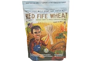 PRINCETON POPCORN Red Fife Hard Red Winter Wheat Hard Red Wheat Berries Whole Wheat Berries Bulk Heirloom Non-Hybrid Non-GMO Heritage Family Farmed Mill at Home, 5lb re-closable bag wheatberry wheatberries