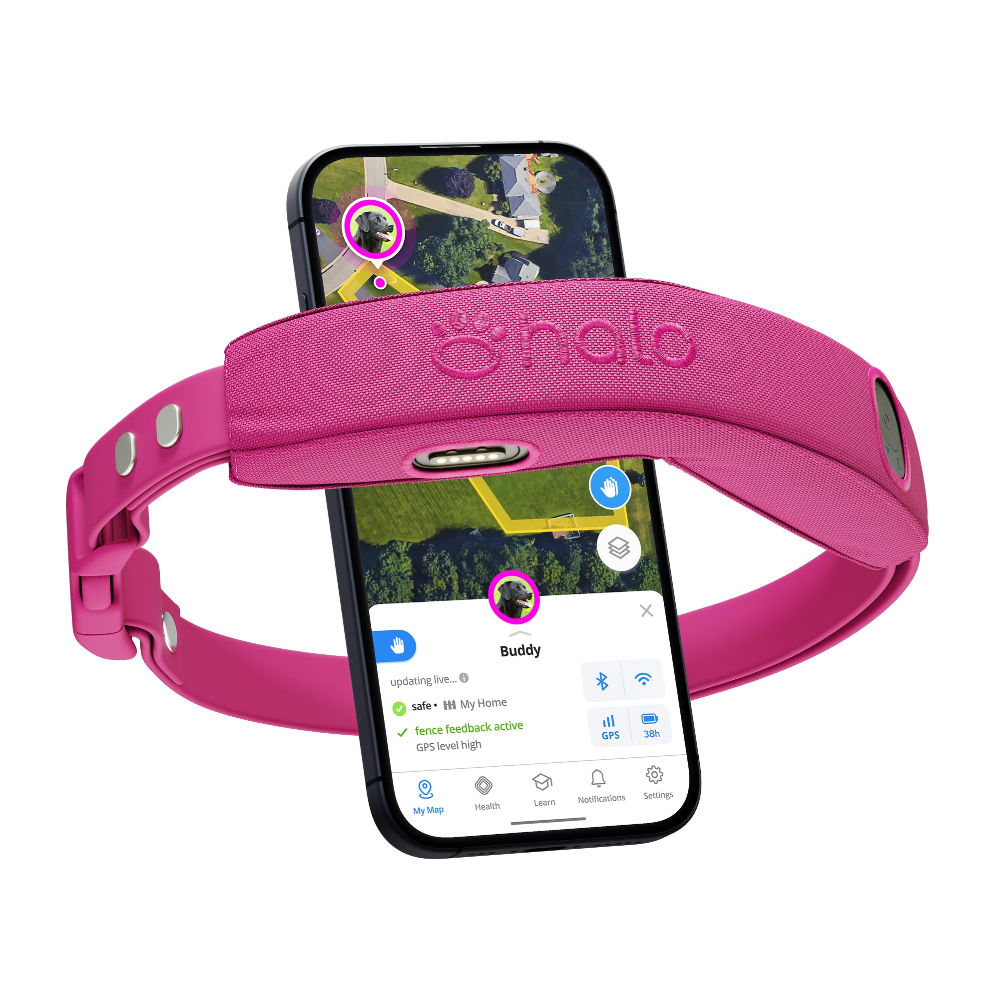 Photo 1 of Halo Collar 4, GPS Wireless Dog Fence & Dog Training Collar with GPS Tracker, Subscription Required, Waterproof, Orchid, One Size