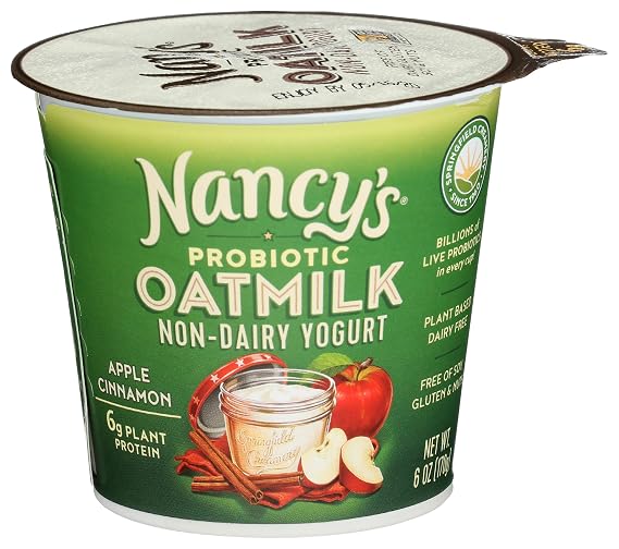 Nancys Yogurt, Yogurt Oatmilk Probiotic Apple Cinnamon, 6 Ounce