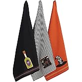 DII Happy Halloween Dishtowel Collection Embellished Cotton Kitchen Hand Towel Set, 18x28, Bewitched Potion, 3 Count