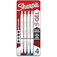 Sharpie S-Gel Pens, Fashion Barrel Gel Ink Pens, Pearl White Body, Medium Point Pens (0.7Mm), Writing Pens, Coloring Pens, Gel Pens For Journaling, Bold Jewel Color Assortment, 4 Count