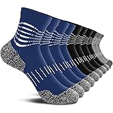 IRAMY Ankle Compression Socks for Men Athletic Running Socks with Cushioned Support 3/5 Pairs