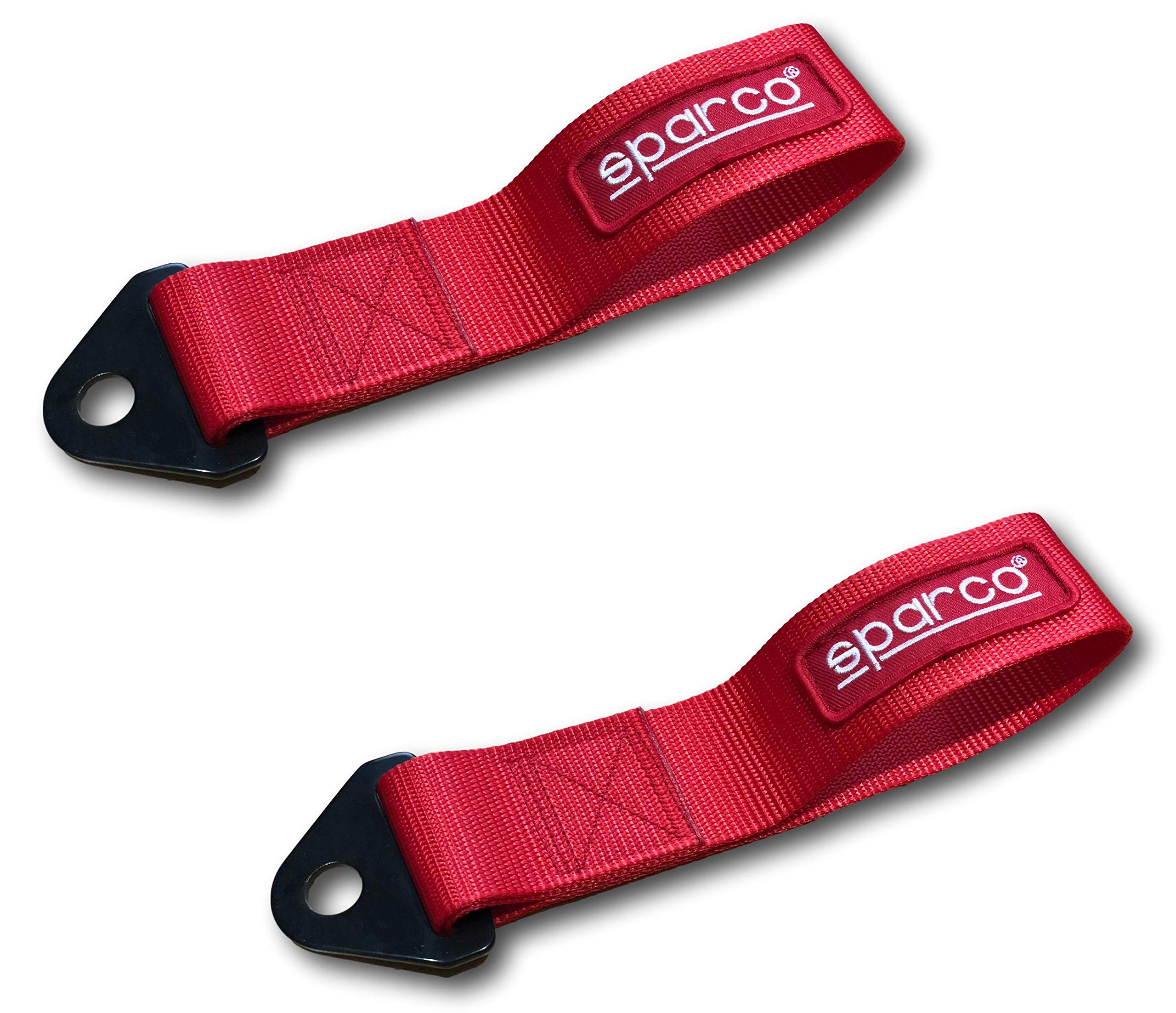 Universal Tow Strap + M14 Bolt and Nut | Drift Strap | Recovery and Towing Strap | 2 Pack (Red)