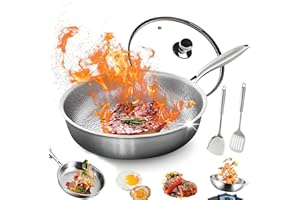 Titanium Pan, Hammered Skillet with Lid, 2026 New Titanium Frying Pan, Scratch-Resistant Cookware, Fast Heating, Physical Non