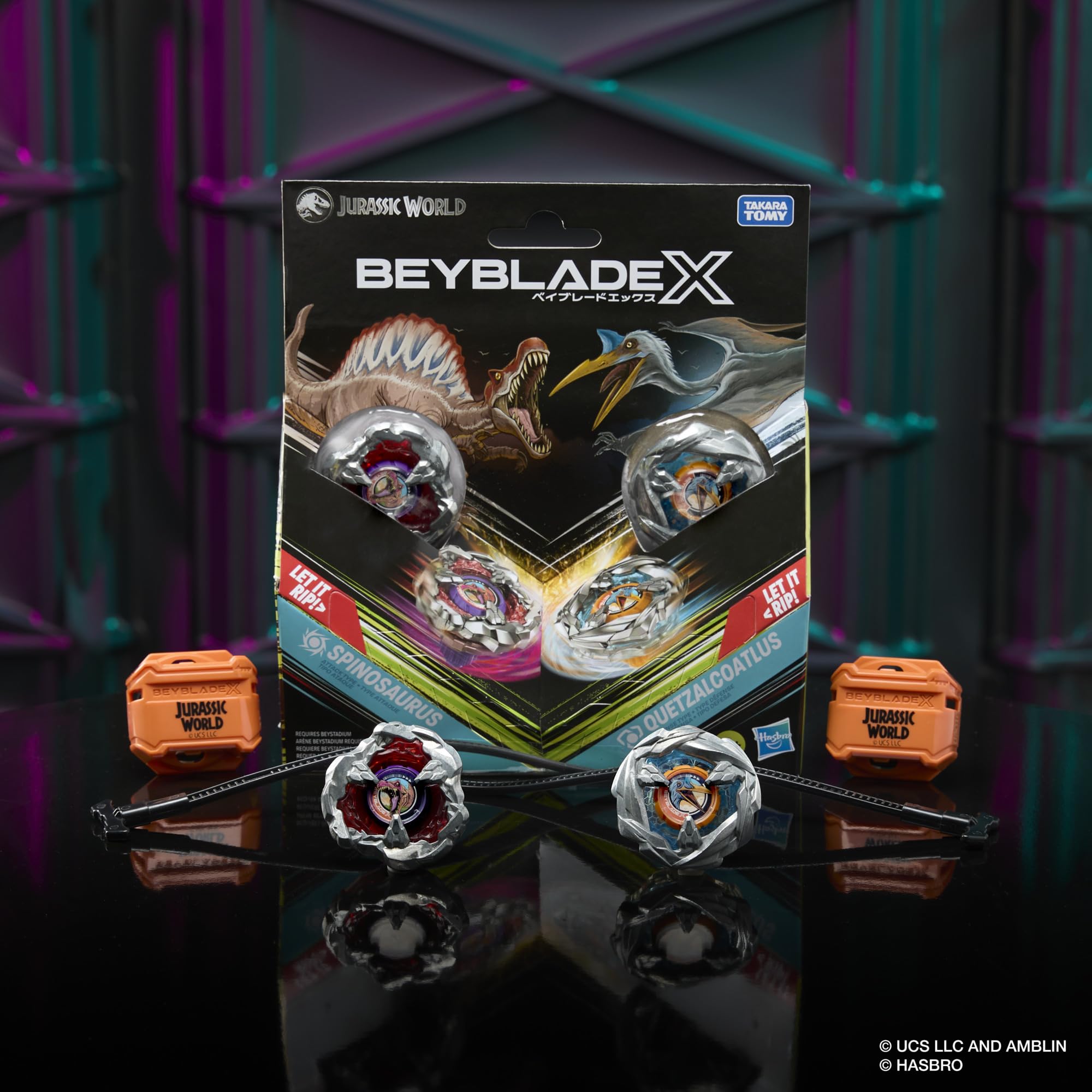 Hasbro Beyblade X Jurassic World Collab Spinosaurus vs. Quetzalcoatlus Multipack Set