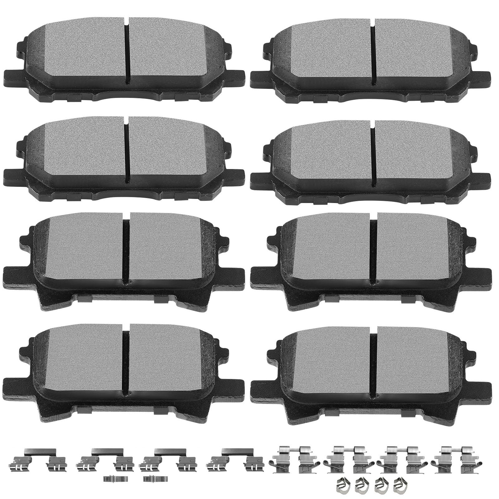 Photo 1 of SCITOO Ceramic Front Rear Disc Brake Pad Set fit for 2004-2006 for Lexus RX330, 2007-2009 for Lexus RX350, 2006-2008 for Lexus RX400h, 2006-2007 for Toyota Highlander