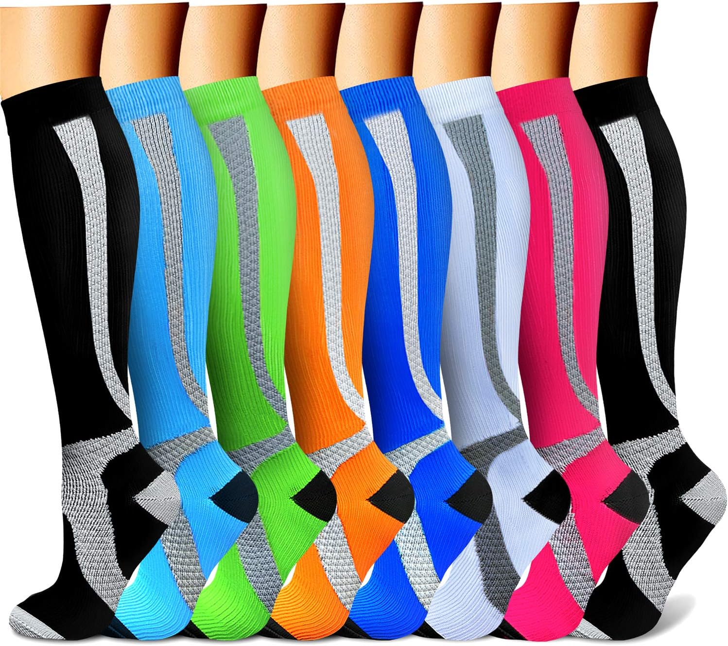 QUXIANGCopper Compression Socks for Men & Women - Best for Running, Athletic, Medical, Pregnancy and Travel - 15-20mmHg