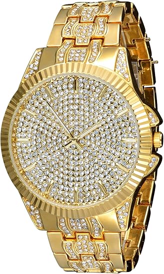 Amazon Chingetブランドhiphopメンズダイヤモンド腕時計ゴールドメンズ腕時計豪華なクォーツ時計 メンズ腕時計 腕時計 通販